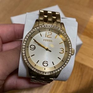 FOSSIL Gold Bezelled Watch